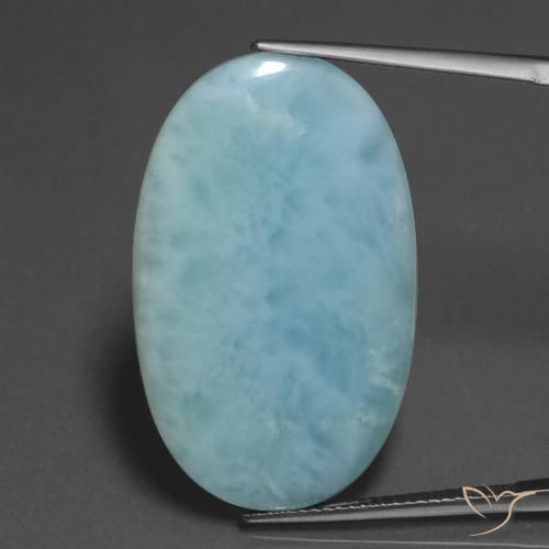 Larimar Bleu clair naturelle Coupe ovale, 17.78 ct, Opaque