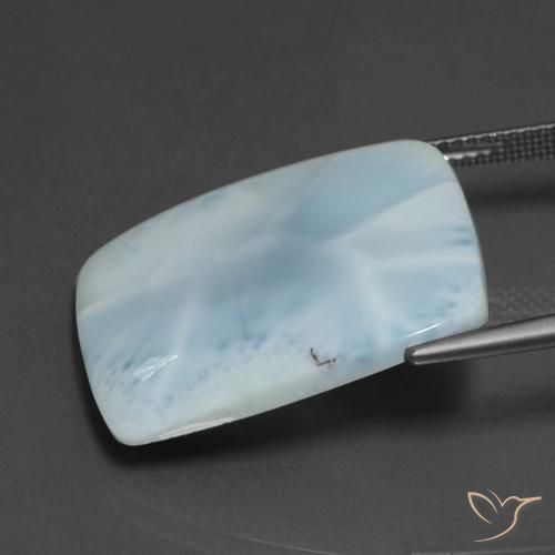 Larimar Bleu bébé naturelle Coussin, 16.38 ct, Opaque
