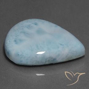 Larimar turquoise naturelle en forme de poire, 27,41 ct, opaque