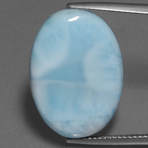Larimar bleue naturelle coupe ovale, 17,21 ct, opaque