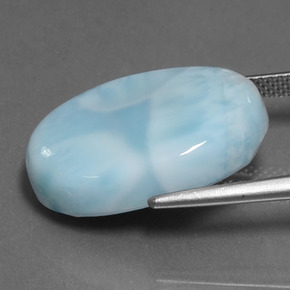 Larimar bleue naturelle coupe ovale, 17,21 ct, opaque