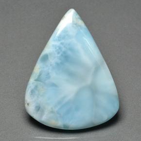 Larimar bleu verdâtre léger naturelle en forme de poire, 46,95 ct, opaque