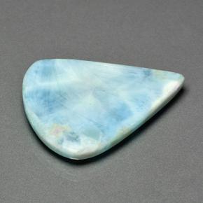 Larimar bleu verdâtre léger naturelle en forme de poire, 46,95 ct, opaque