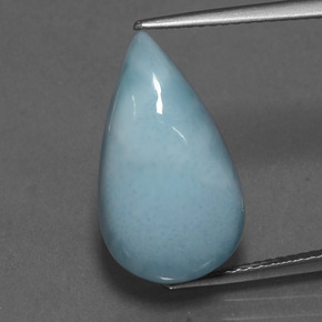 Larimar bleue naturelle en forme de poire, 10,31 ct, opaque