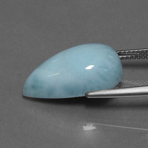 Larimar bleue naturelle en forme de poire, 10,31 ct, opaque