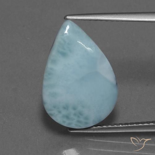 7.69ct Naturel Bleu clair Larimar, En forme de poire, Opaque