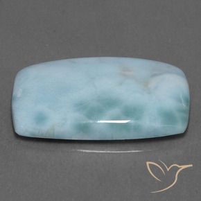 Larimar Bleu verdâtre léger naturelle Baquette, 15.43 ct, Opaque