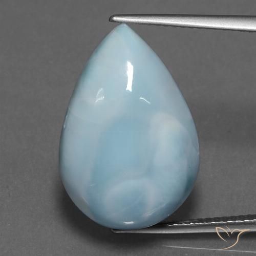 16.87ct Naturel Bleu bébé Larimar, En forme de poire, Opaque