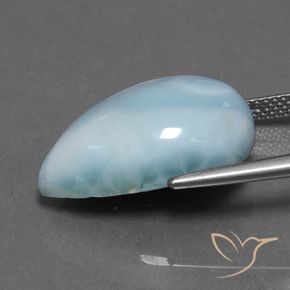 Larimar Bleu bébé naturelle En forme de poire, 16.87 ct, Opaque