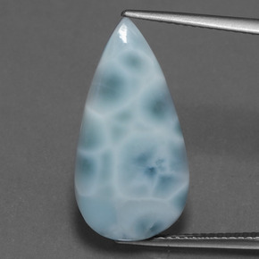Larimar bleue naturelle en forme de poire, 9,56 ct, opaque