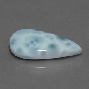 Larimar bleue naturelle en forme de poire, 9,56 ct, opaque