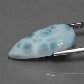 Larimar bleue naturelle en forme de poire, 9,56 ct, opaque
