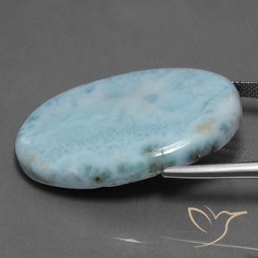Larimar Vert bleu clair naturelle ovale, 53.89 ct, Opaque