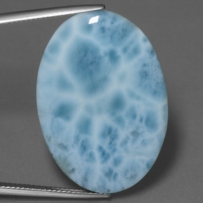 Larimar bleue naturelle coupe ovale, 27,35 ct, opaque