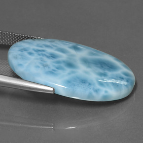 Larimar bleue naturelle coupe ovale, 27,35 ct, opaque