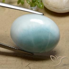 Larimar Vert bleu clair naturelle ovale, 18.93 ct, Opaque