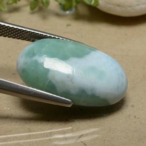 Larimar vert naturelle coupe ovale, 16,78 ct, opaque