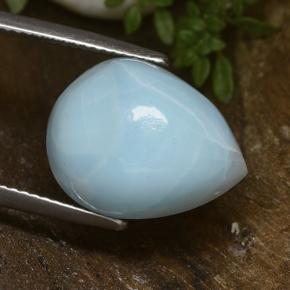 Larimar Vert bleu naturelle En forme de poire, 12.95 ct, Opaque
