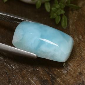 Larimar bleue naturelle coupe coussin, 8,00 ct, opaque