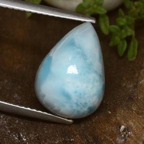 Larimar Vert bleu naturelle En forme de poire, 6.89 ct, Opaque