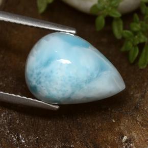 Larimar Vert bleu naturelle En forme de poire, 6.89 ct, Opaque