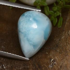 Larimar Vert bleu naturelle En forme de poire, 6.89 ct, Opaque