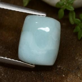 Larimar Vert bleu naturelle Coupe coussin, 4.46 ct, Opaque