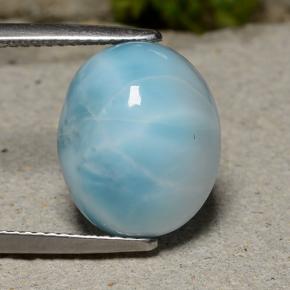 Larimar bleue naturelle coupe ovale, 8,81 ct, opaque