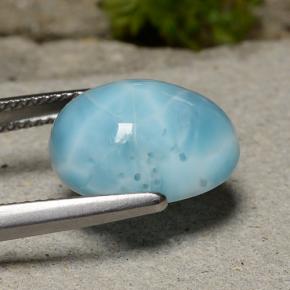 Larimar bleue naturelle coupe ovale, 8,81 ct, opaque