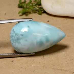 Larimar bleue naturelle en forme de poire, 22,75 ct, opaque