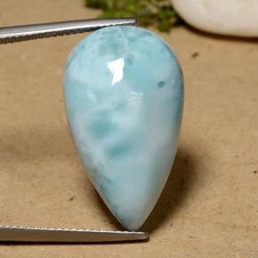 Larimar bleue naturelle en forme de poire, 22,75 ct, opaque