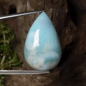 Larimar bleue naturelle en forme de poire, 27,48 ct, opaque