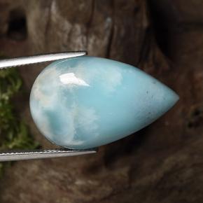 Larimar bleue naturelle en forme de poire, 27,48 ct, opaque