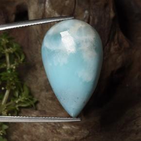 Larimar bleue naturelle en forme de poire, 27,48 ct, opaque