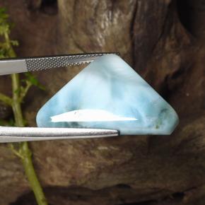Larimar bleue naturelle trillion, 24,61 ct, opaque