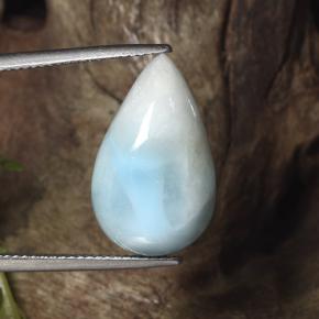 Larimar bleue naturelle en forme de poire, 13,07 ct, opaque