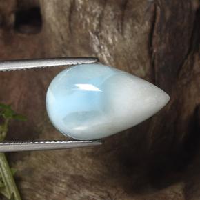 Larimar bleue naturelle en forme de poire, 13,07 ct, opaque