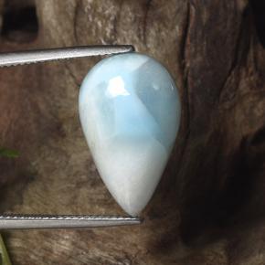 Larimar bleue naturelle en forme de poire, 13,07 ct, opaque