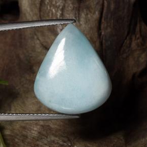 Larimar bleue naturelle en forme de poire, 19,34 ct, opaque