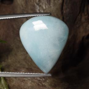 Larimar bleue naturelle en forme de poire, 19,34 ct, opaque