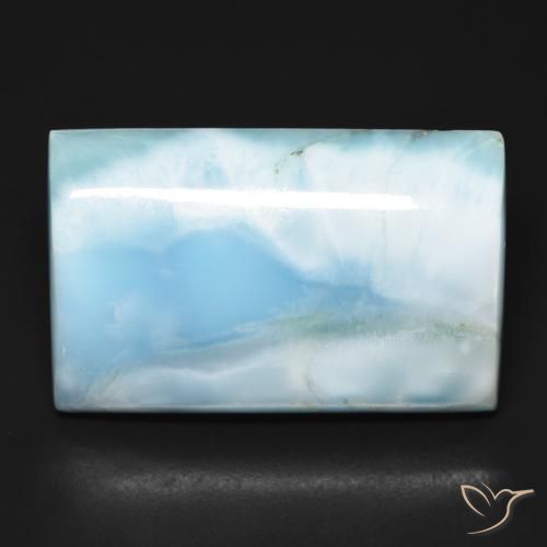 56.47ct Naturel Bleu clair Larimar, Baquette, Opaque