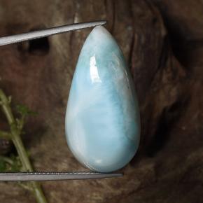 Larimar Vert bleu naturelle En forme de poire, 31.43 ct, Opaque