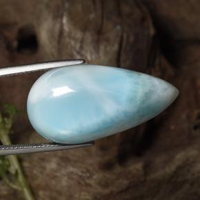 Larimar Vert bleu naturelle En forme de poire, 31.43 ct, Opaque