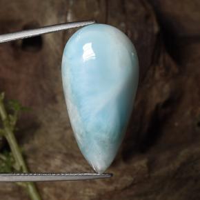 Larimar Vert bleu naturelle En forme de poire, 31.43 ct, Opaque