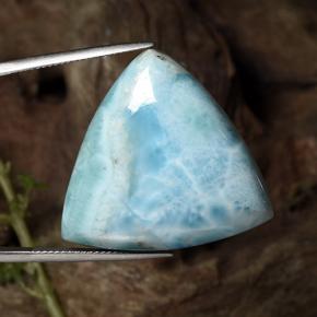 Larimar bleue naturelle trillion, 46,87 ct, opaque