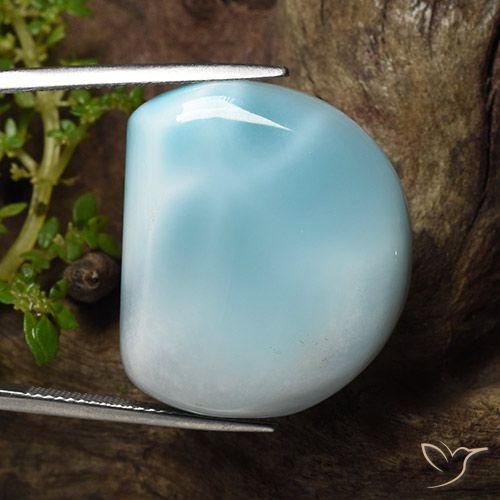 44.58ct Naturel Bleu verdâtre léger Larimar, Fantaisie, Opaque