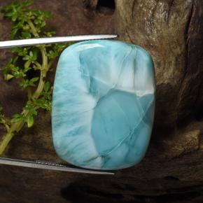 Larimar bleue naturelle coupe coussin, 60,78 ct, opaque