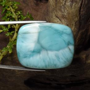 Larimar bleue naturelle coupe coussin, 60,78 ct, opaque