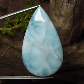 Larimar Bleu ciel léger naturelle En forme de poire, 84.80 ct, Opaque