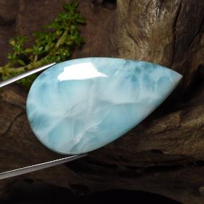 Larimar Bleu ciel léger naturelle En forme de poire, 84.80 ct, Opaque